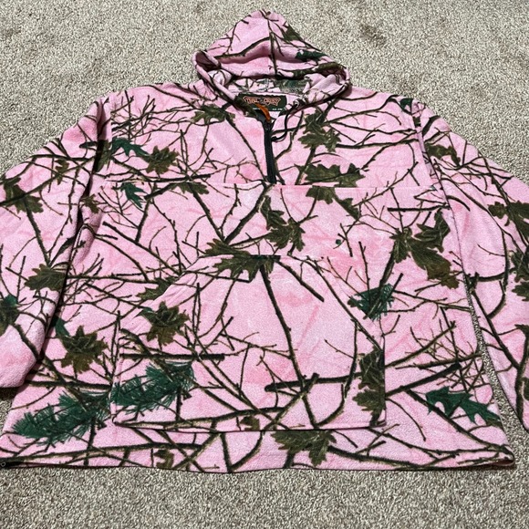 Trail Crest Outdoorsmen Pink Camo Fleece Hoodie Pullover Womens - Picture 1 of 5
